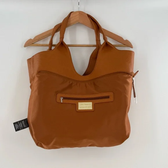 NWT Anthropologie Urban Originals Vegan Royal Buckle Slouchy Tote Golden Tan - Picture 5 of 10